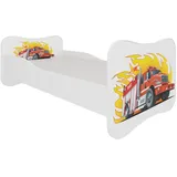Feldmann-Wohnen Kinderbett Gonzalo 80 x 160 cm Holz weiß-orange
