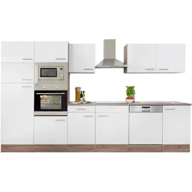 Respekta Küchenzeile Oliver 340 cm E-Geräten weiß seidenglänzend