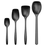 Rosti Classic Kochlöffel Set 4-Teilig, Hochwertiges Küchenhelfer Set mit 3 Kochlöffel & 1 Backlöffel, aus Kunststoff, Hitzebeständig, Bruchsicher, Spülmaschinenfest, Schwarz