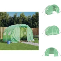Gewächshaus Mit Stahlrahmen Grün 6 M2 3x2x2 M - Gewächshaus - Gartengewächshaus - Pflanzenhaus - Tomatenhaus - Greenhouse