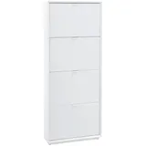 XORA Schuhkipper, Weiß, Edelstahl, Metall, 65x160x18 cm, Typenauswahl, Garderobe, Schuhaufbewahrung, Schuhkipper