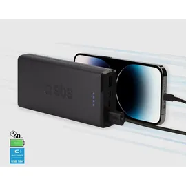 SBS TTBB20000FASTK, 20000 mAh, und 2 USB - Schwarz