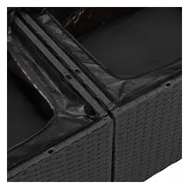 vidaXL Garten-Sofa-Set 7 pcs Schwarz 319 x 154 x 85 cm Poly Rattan