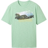 TOM TAILOR T-Shirt mit Motiv-Label-Print, mint, XXL
