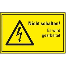 Schild I Masch.-Hinweisschild Warnung elektronische Spannung Nicht schalten!..., Magnetfolie, 300x200mm