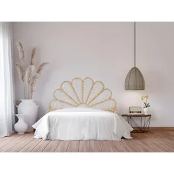 Bettkopfteil - Rattan - 160 cm - Naturfarben - FLOSIA