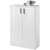 Stella Trading Schuhschrank 80 x 120 x 35 cm hochglänzend / weiß