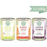 Naftie veganes Hundefutter Bio Nassfutter Testpaket 3 x 400 g