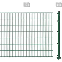 Arvotec Doppelstabmattenzaun ARVOTEC "ESSENTIAL 143 zum Aufschrauben", grün (dunkelgrün), H:143cm, Stahl, Kunststoff, Zaunelemente, Zaunhöhe 143 cm, Zaunlänge 2 - 60 m