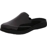 Rohde Herren Hausschuhe Pantoffeln Leder Lecco 2712, Größe:45 EU, Farbe:Schwarz - 45 EU