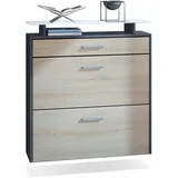 Vladon Malea 89 x 96 x 23 cm hängend mit Schublade und Glasablage braun matt