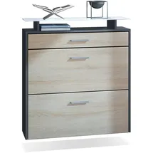 Vladon Malea 89 x 96 x 23 cm hängend mit Schublade und Glasablage braun matt