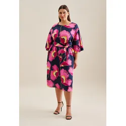 Sommerkleid »Schwarze Rose«, Kurzarm Rundhals Floral, Gr. 6XL (52) - Normalgrößen, Dunkelblau, , 98521203-52 Normalgrößen