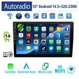 ESSGOO 9"/10" Android 14 Wireless Carplay Android Auto Doppel 2 DIN 4+64GB Autoradio (4+64GB(optional), DAB+ (optional), DAB (optional), FM, RDS, Touchscreen Mirror Link SWC FM RDS Bluetooth EQ USB GPS Navi WIFI)