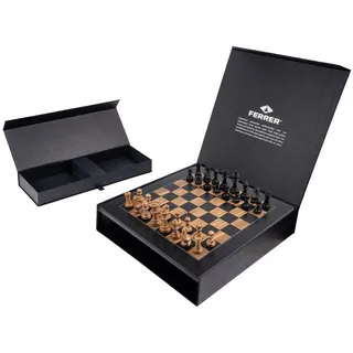 Philos 2531 - Schachset Schwarz Olive Deluxe, Feld 50 mm, Holz, Ferrer World-Class