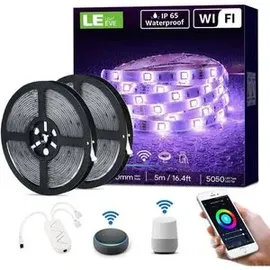 Lepro Smart LED Strip Outdoor, 10M, 2x5M, RGB 300 LEDs, IP65 Wasserdicht WLAN LED Band, Kompatibel mit Alexa, App, Google Home
