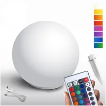 @tec Solarleuchte Kunststoff Ø 30 cm inkl. Akku und USB-Ladung weiß