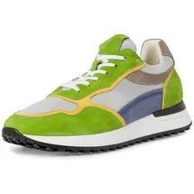 Marco Tozzi by Guido Maria Kretschmer Herren Sneaker flach aus Leder mit dicker Sohle, Mehrfarbig (Green Comb), 44 EU