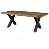 MASSIVMOEBEL24.DE Baumtisch 220 x 77 x 100 cm braun