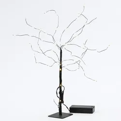 MARELIDA LED Mini Baum Weidenbaum Dekoleuchte 60 LED Batteriebetrieb schwarz