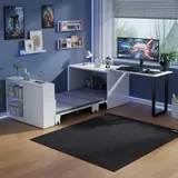 BTM 2-in-1 Klappbett mit Matratze Eckschreibtisch mit Stauraum und Rollen Bett mit Schreibtisch Schrank Gästebett Klappbar Weiß