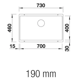 Blanco Subline 700-U felsgrau + Handbetätigung + InFino