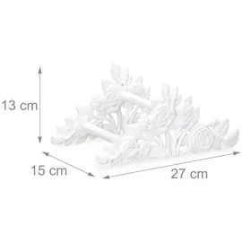 Relaxdays Schlauchhalter Antik 27 x 13 x 15 cm weiß