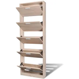 vidaXL Schuhschrank 59 x 169 x 59 cm 5 Schuhkipper braun