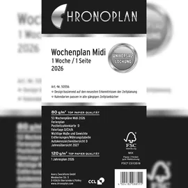 Chronoplan Kalendereinlage Wochenplan Midi 2026 Weiß