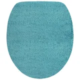NYVI Badematte WC Deckelbezug mit Gummizug NYVISpa Lasalle Toilettendeckelbezug, Höhe 20 mm, Polyester, Rutschfest, Saugstark, Schnell Trocknend, Fußbodenheizung geeignet blau 38 cm x 48 cm x 20 mm