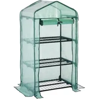 Gardebruk - Foliengewächshaus Aufrollbare Tür Stabil Einfache Montage Treibhaus Tomatenhaus Pflanzenhaus Anzucht Garten Balkon 3 Ablagen