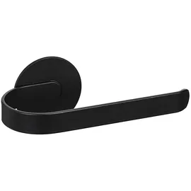 Wenko Turbo-Loc® Toilettenpapierhalter Bivio Black matt, Wandhalter aus Aluminium, Toilettenpapier-Aufbewahrung, Befestigen ohne Bohren, Schwarz