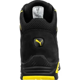 Puma Amsterdam Mid Gr. 42 schwarz/gelb Leder S3 SRC EN20345