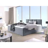 Bett, Boxspringbett STAR mit Bonell-Matratze, OHNE Topper, Bett mit 2 Bettkästen, Doppelbett, Stauraum, 160x200 cm (Grau - Fuego 166) - Grau