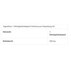 BIOTECH Pumkin Seed Oil Kaltgepresst Kapseln 60 Stück