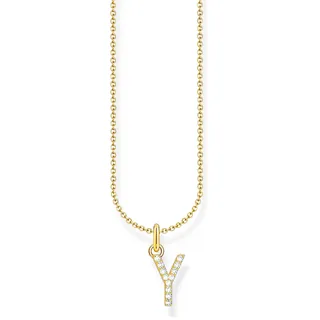 Thomas Sabo Halskette »Buchstabe, Y vergoldetes Silber mit Zirkonia KE2264-414-14