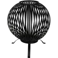 Esschert Design Feuerkorb Ball Gestreift Schwarz Kohlenstoffstahl FF400