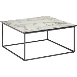 Kadima Design Quadratischer Couchtisch Marmor-Optik, Modern, Pflegeleicht. 80x80x38 cm