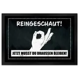 speecheese Fußmatte XL in 40x60 cm mit gewitztem Streich Reingeschaut! Jetzt du draussen bleiben! lustiger Prank um Freunden und Familie einen Streich zu Spielen die Fußmatte XL in