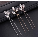 Brautkrone Diadem Haarnadeln Braut Haarschmuck Hochzeit (3er Set, 3-tlg., 3-teilig), handgefertigt rosa