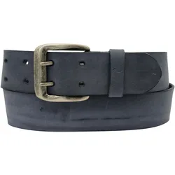 Ledergürtel ANNAMATONI, Damen, Gr. 90, blau, Leder, unifarben, vintage, Antik-Look, used, casual,klassisch,modisch, Gürtel, Mit Doppeldorn-Schließe im Vintage-Look
