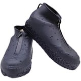 SANON Silikon Überschuhe, Wiederverwendbare Schuhüberzieher Wasserdicht Regenüberschuhe für Regen, Schneetag, Wüstenstrand, Schlammige Straßen, Unisex,Schwarz-L - L