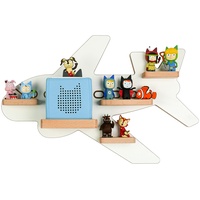 MR TEDDY BEAR Kinderregal Flugzeug | Holzregal für die Toniebox und Tonies | Tonie-Regal hergestellt in der EU | Wandregal zum Spielen und Sammeln | Für Mädchen und Jungen | Weiß