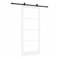 vidaXL Haustür Schiebetür ORKDAL Weiß und Schwarz 93 x 211 cm (1-St) schwarz