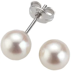 Paar Ohrstecker »Schmuck Geschenk Ohrschmuck Perle«, mit Süßwasserzuchtperle, 89909320-5 silberfarben-weiß