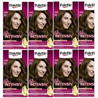 8 x Schwarzkopf Poly Palette Intensiv Creme Coloration 4-65 Warmes Braun