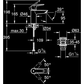 Grohe Start Einhandmischer Schwarz Matt
