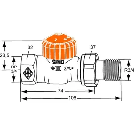 HEIMEIER Eclipse Durchgang DN20