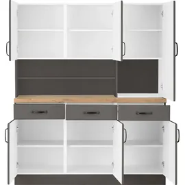 WIHO KÜCHEN Küchenbuffet Erla 150 x 50 x 181 cm GRAU