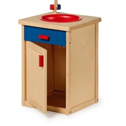 LeNoSa Spielküche Holz Küchenspüle für Kinder • Arbeitshöhe ca. 50 cm • Alter 3+ Holz beige